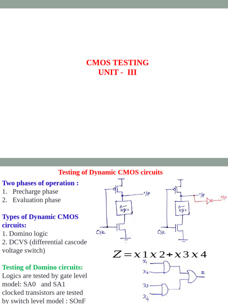Dynamic CMOS Circuit Testing Guide | PDF | Cmos | Logic Gate