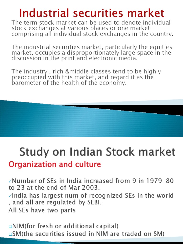 Industrial Securities Market Securities (Finance) Capital Market