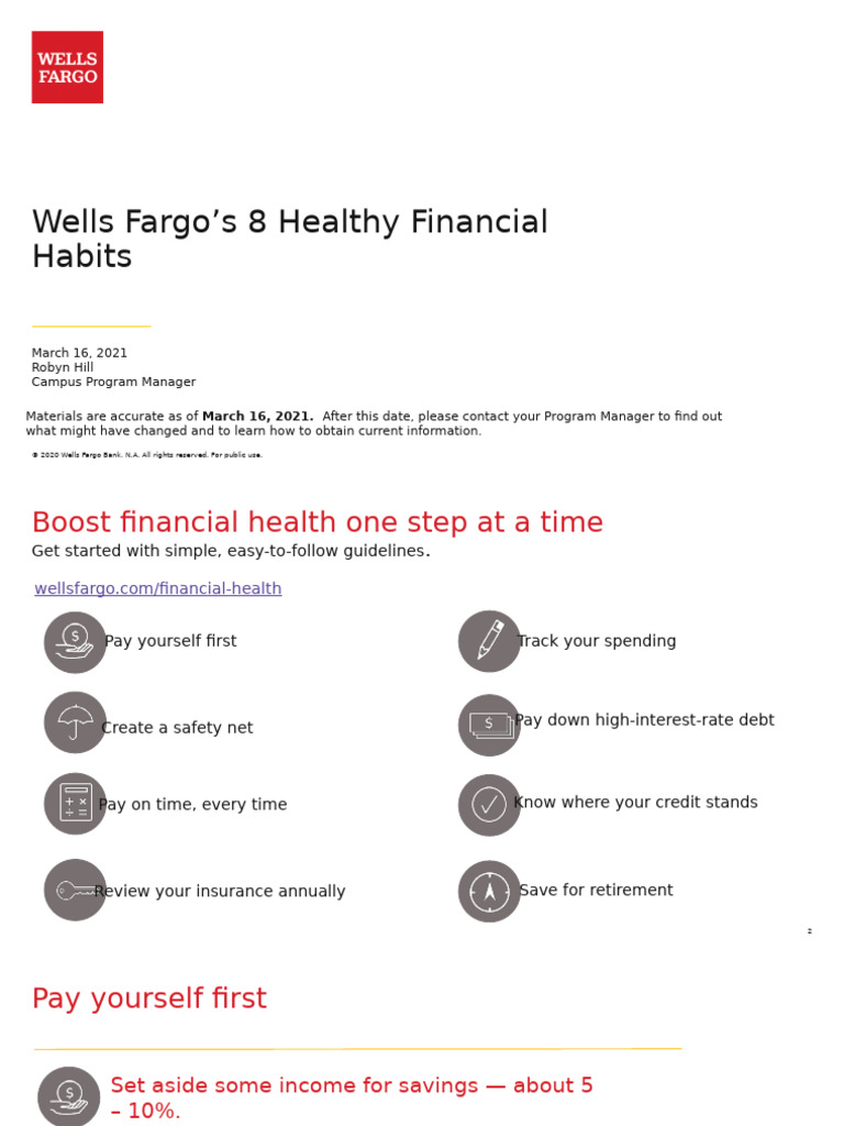 WF 8 Healthy Financial Habit Secu | PDF | Credit | Finance & Money ...