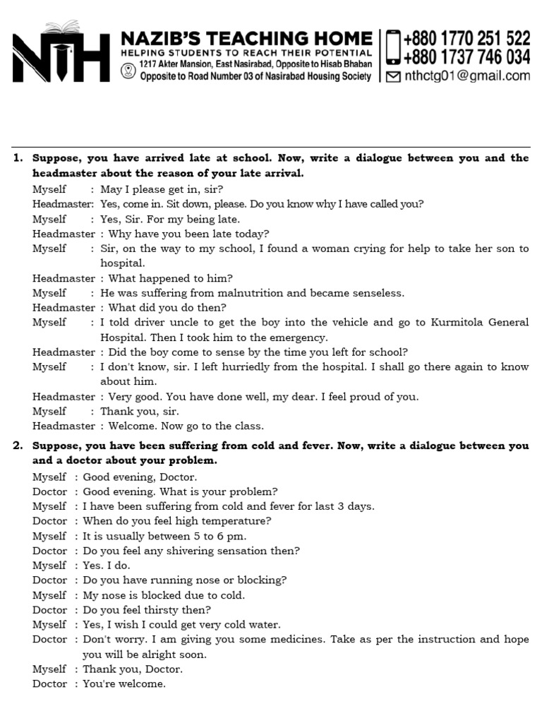 Dialogue Writing for English Learners | PDF
