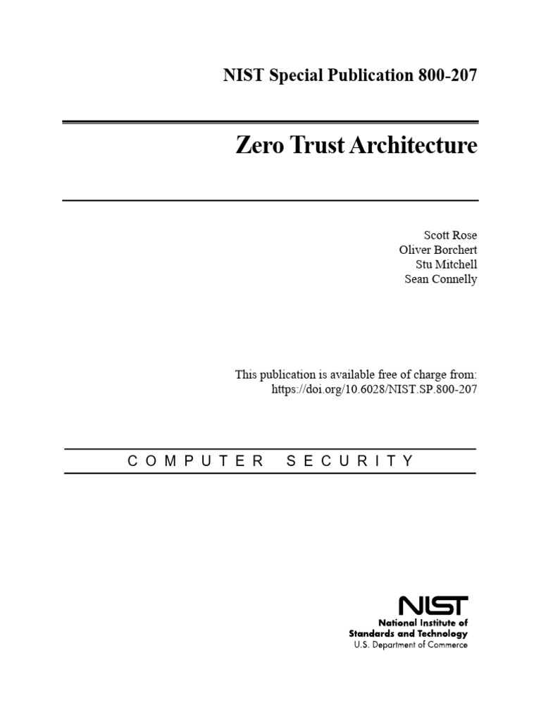NIST SP 800-207: Zero Trust Architecture | PDF | Computer Security ...