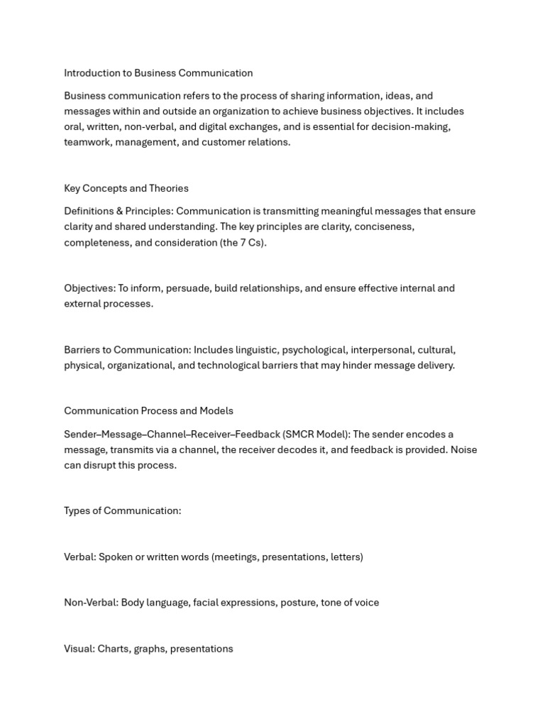 Business Communication Essentials Guide | PDF | Communication | Body ...
