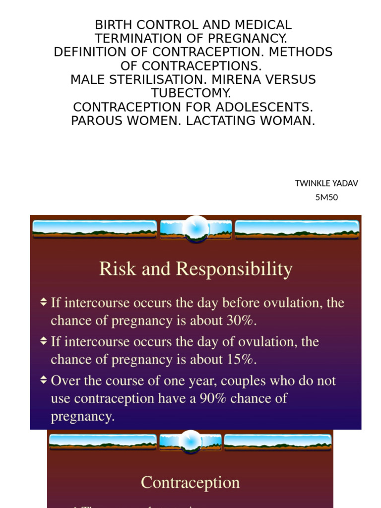 Contraception and Pregnancy Termination Guide | PDF