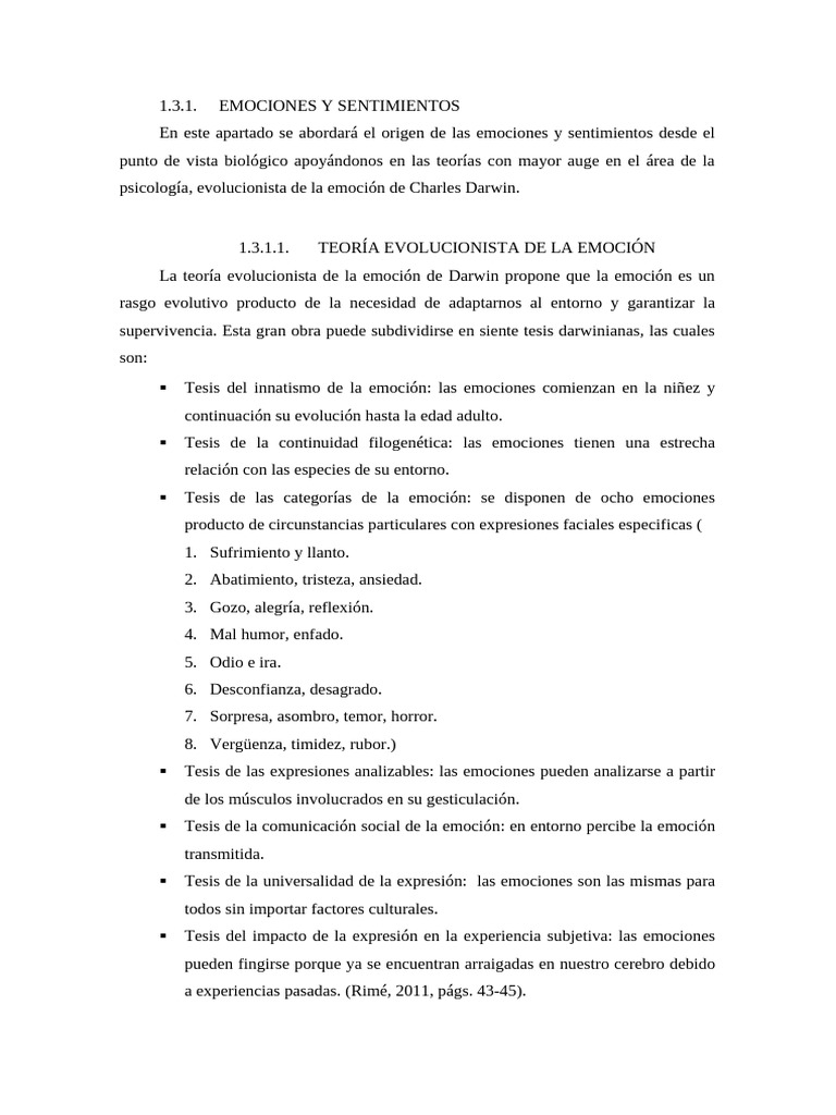Teorías de Emociones y Sentimientos | PDF | Las emociones | Pensamiento