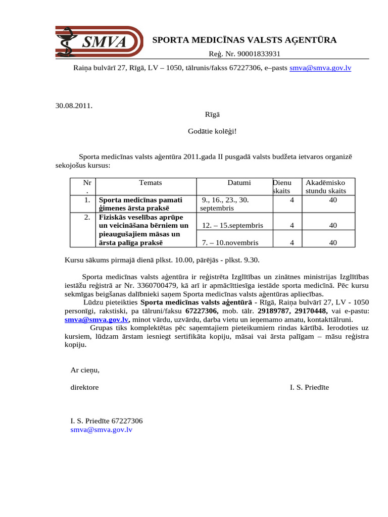 SMVA Kursi - 2011 Sporta | PDF