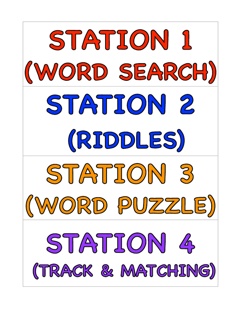 Fun Learning Activity Stations Guide | PDF