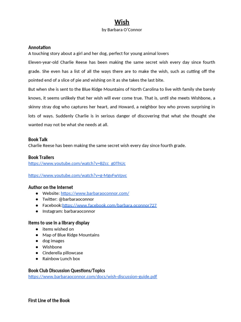 Charlie's Wish and New Friendship | PDF