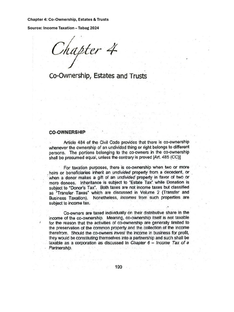 Chapter 4 Co Ownership Estate Trust | PDF