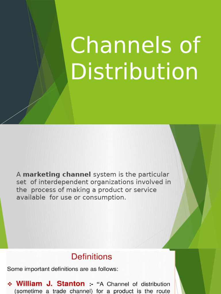 Channels of Distribution | PDF | Marketing | Retail