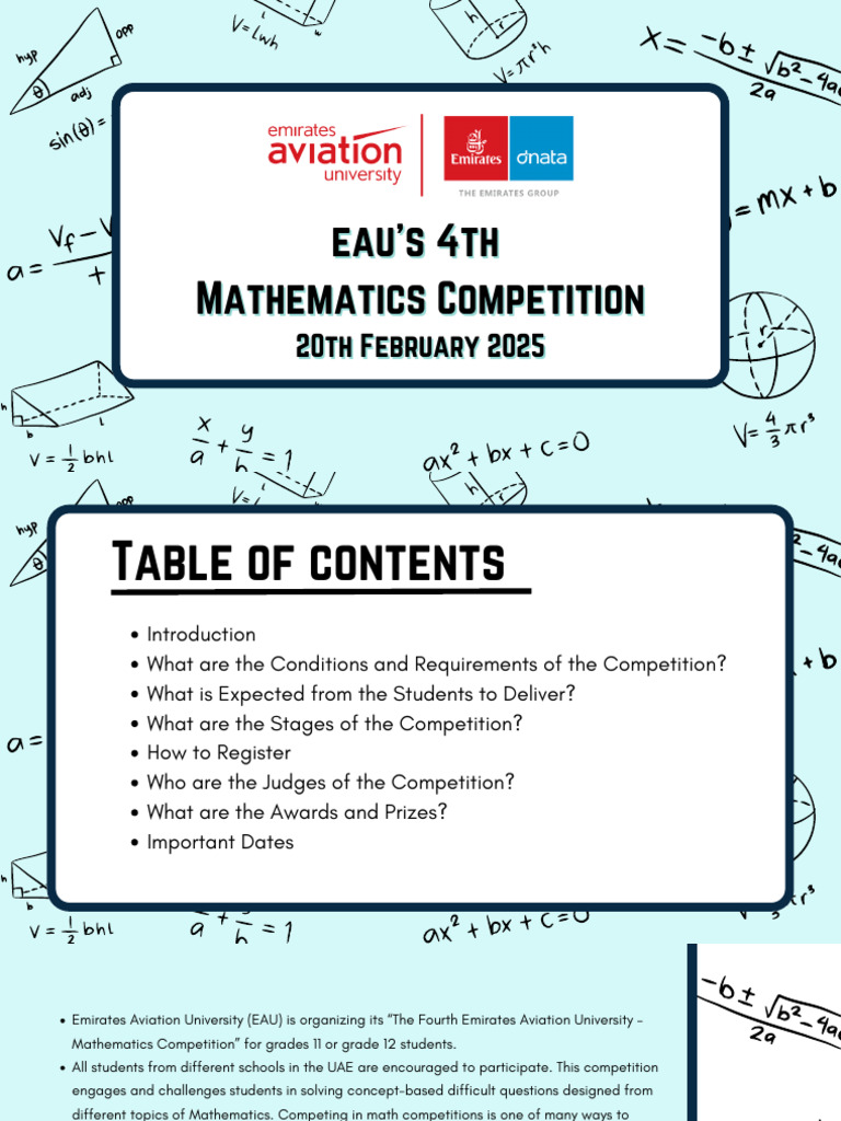 EAU Math Competition 2025 Details | PDF | Mathematics | Geometry