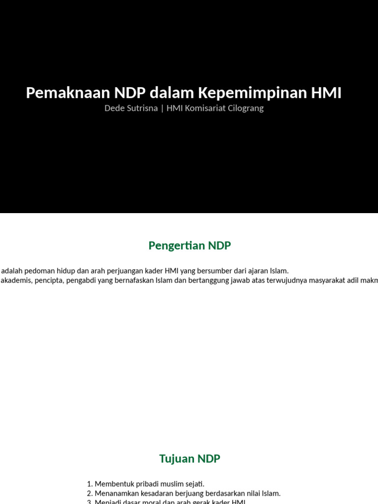 NDP: Pedoman Kepemimpinan HMI | PDF
