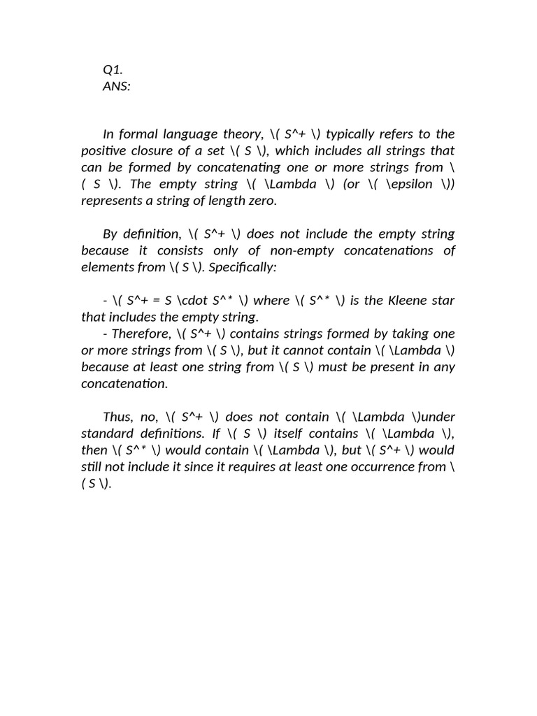Assinment One Theory of Autaomata | PDF | Empty Set | String (Computer ...