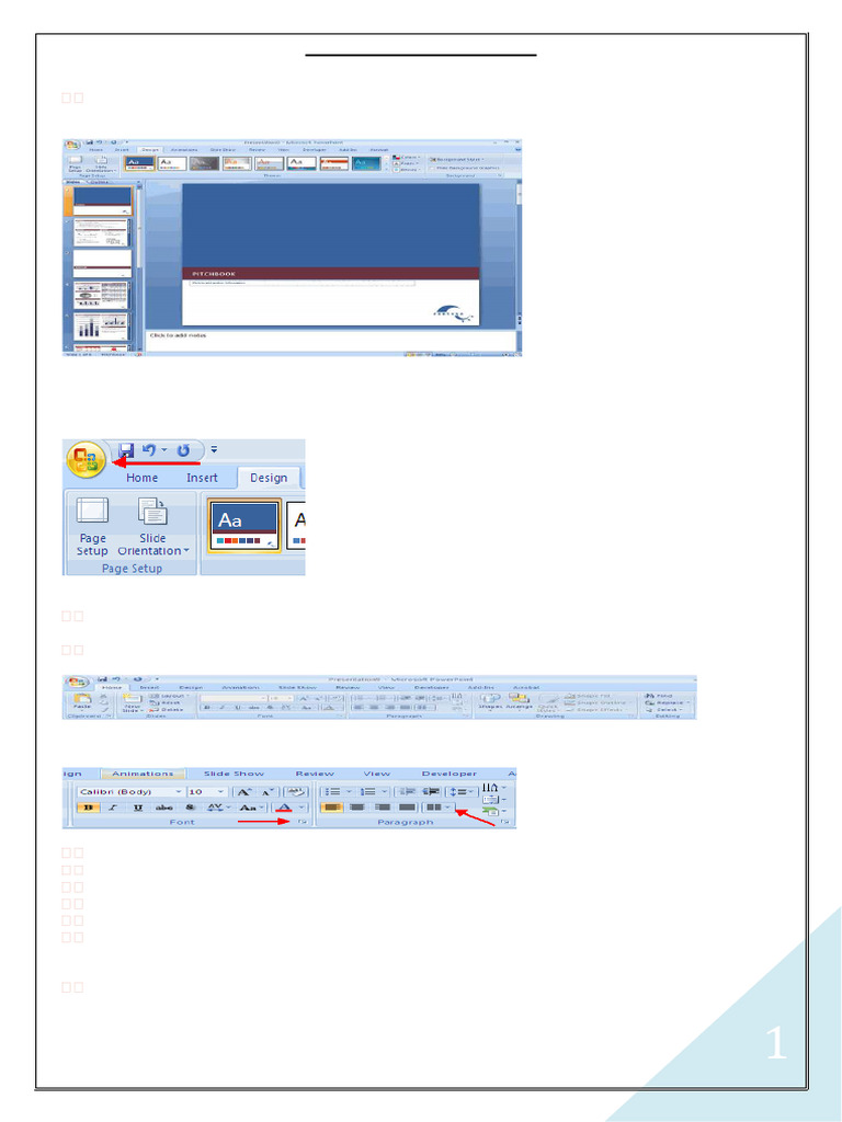 Microsoft PowerPoint 2007 Guide | PDF | Microsoft Power Point | Typefaces