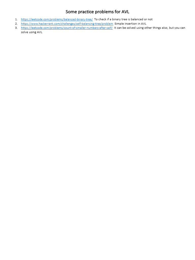 AVL Tree Practice Problems | PDF