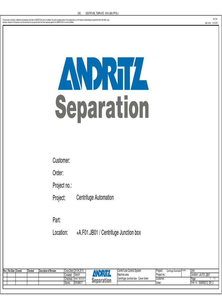 Centrifuge Junction Box Documentation | PDF | Alternating Current ...