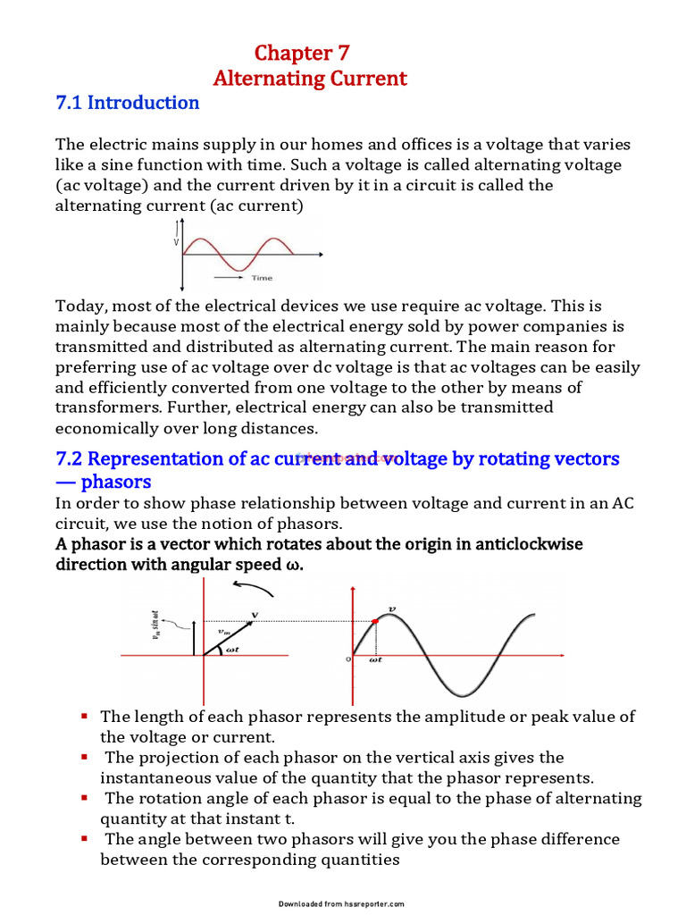 Plus Two Physics Notes CH-7 ALTERNATING CURRENT - Hssreporter - Com ...
