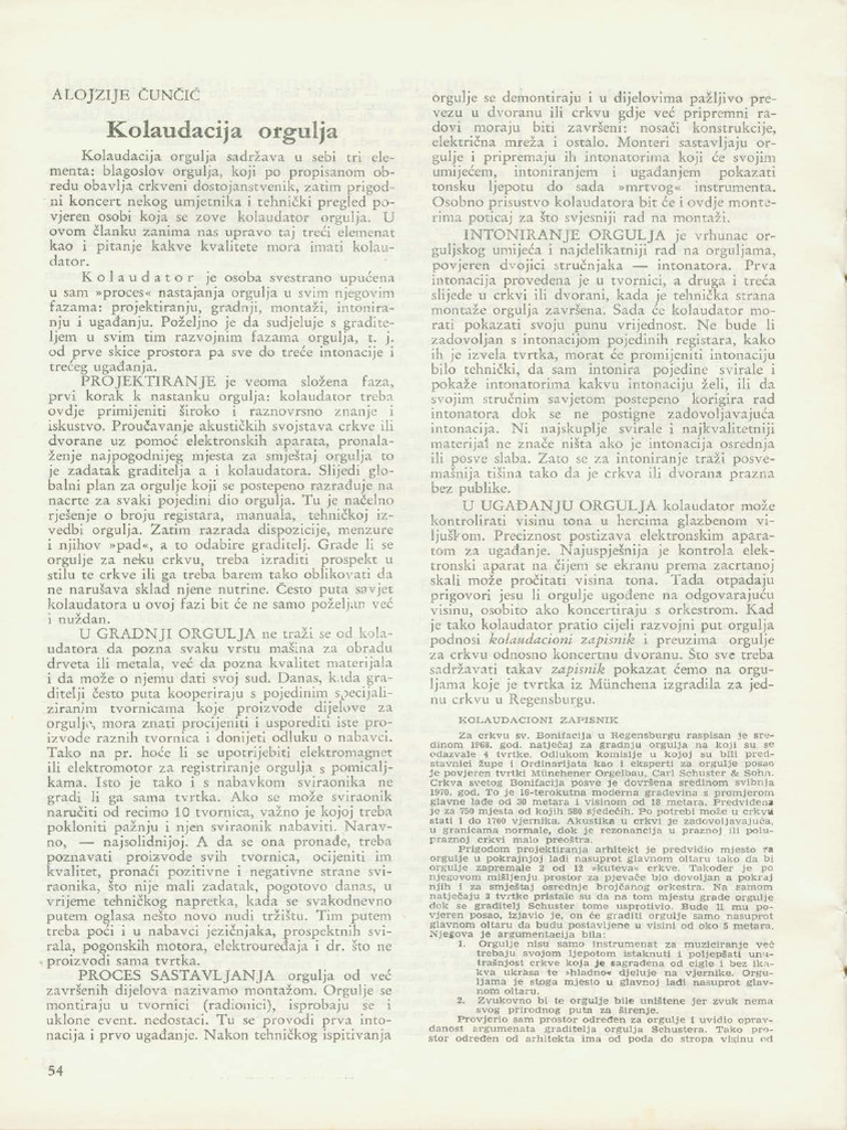 Kolaudacija Orgulja (A. Čunčić) | PDF