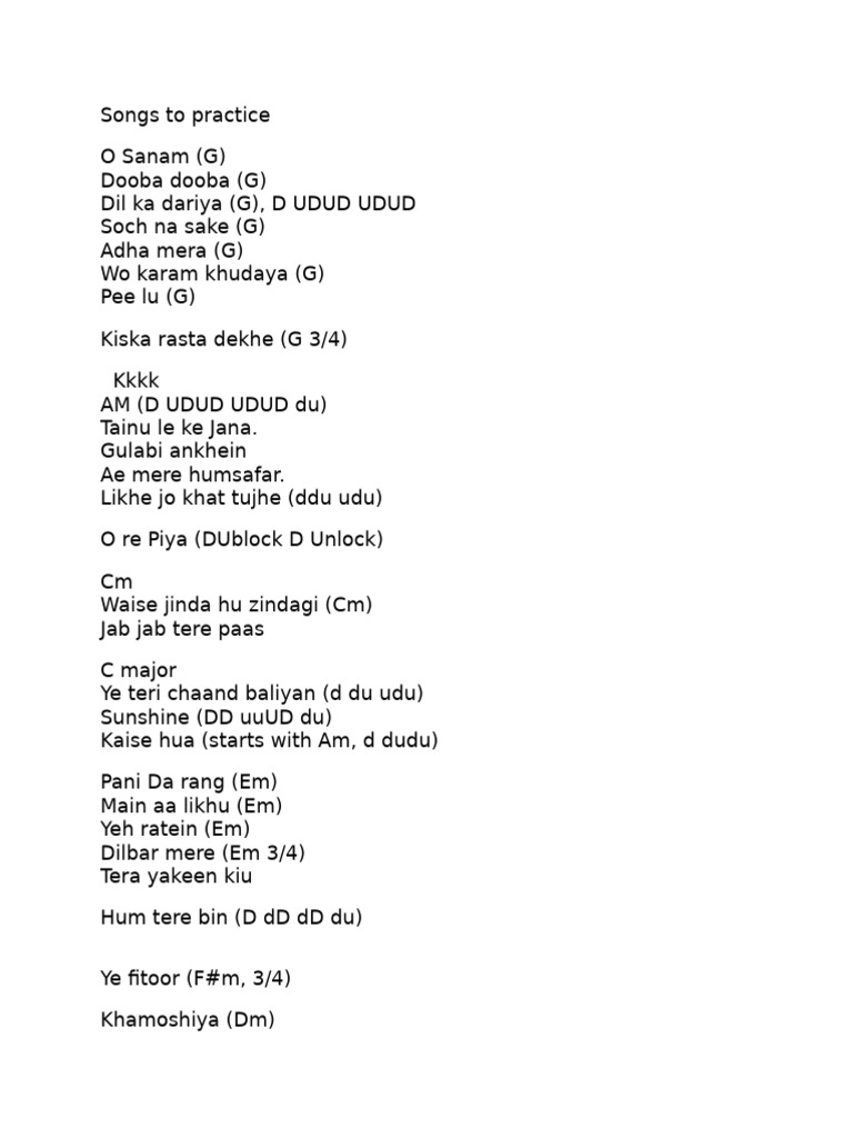 Songs To Practice | PDF