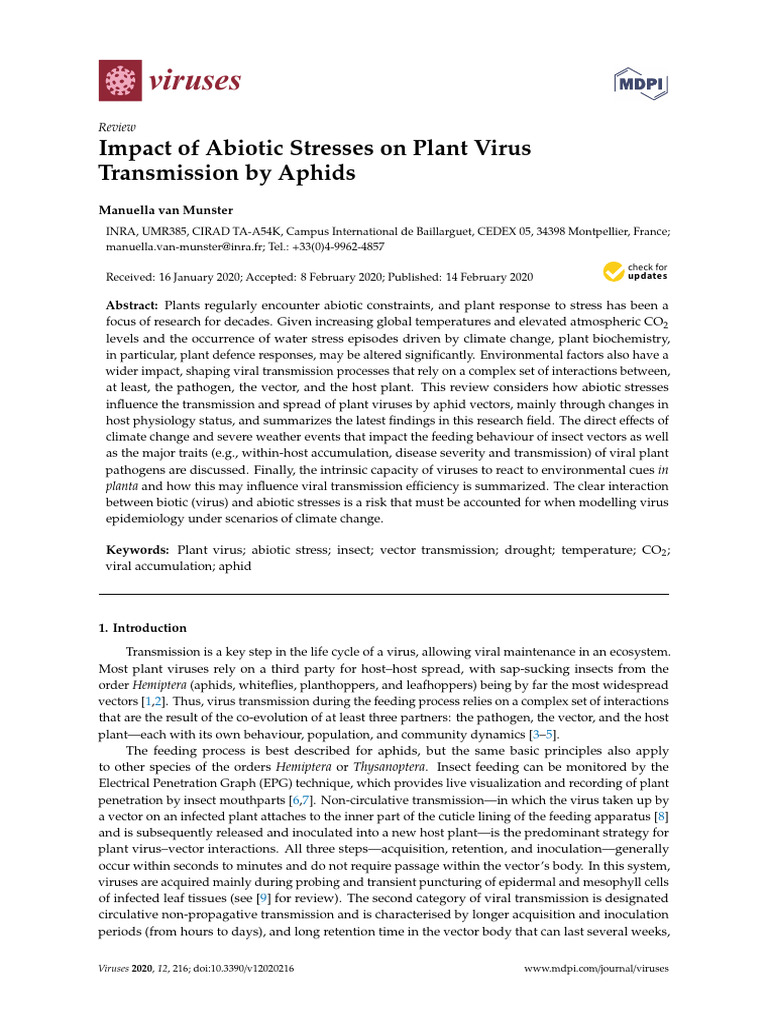 Viruses 12 00216 | PDF | Virus | Plant Virus