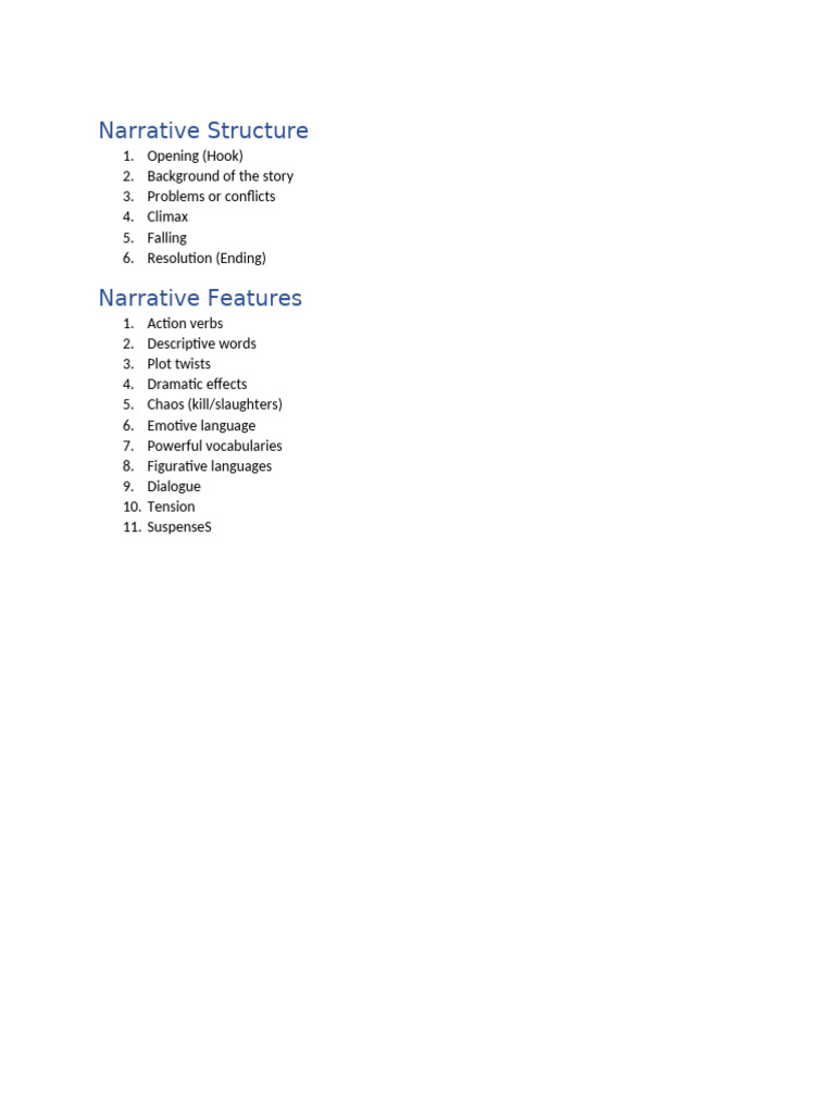Key Elements of Narrative Structure | PDF