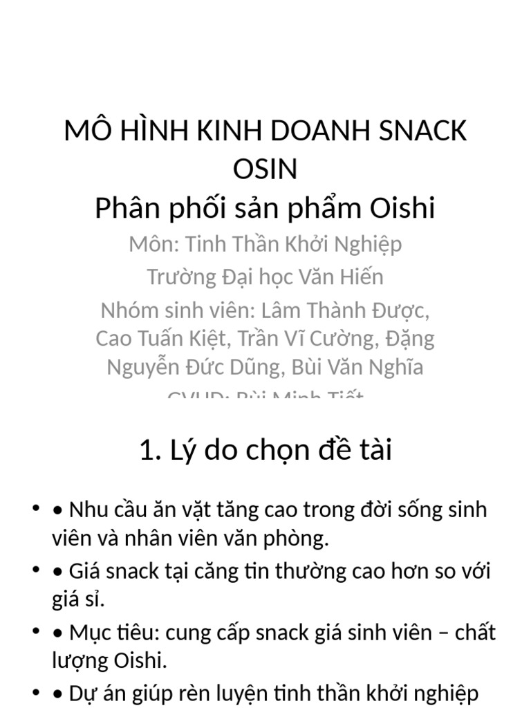 Snack Osin Presentation | PDF