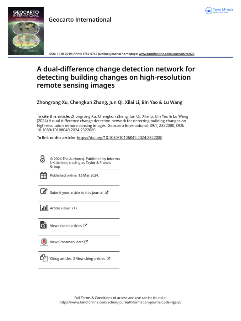 Dual-Difference Network for Building Change Detection | PDF