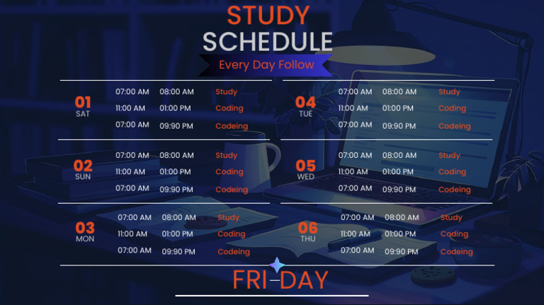 Weekly Study and Coding Schedule | PDF