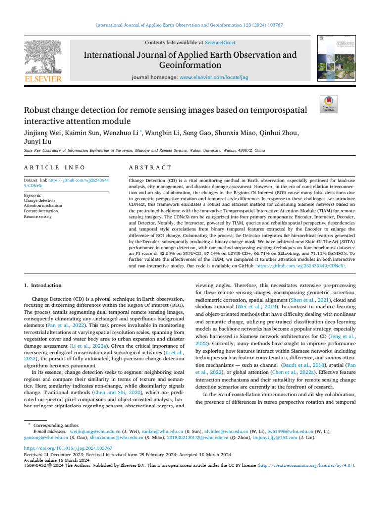 Robust Change Detection in Remote Sensing | PDF | Remote Sensing ...