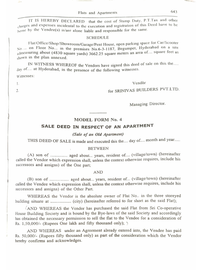Sale Deed Format | PDF