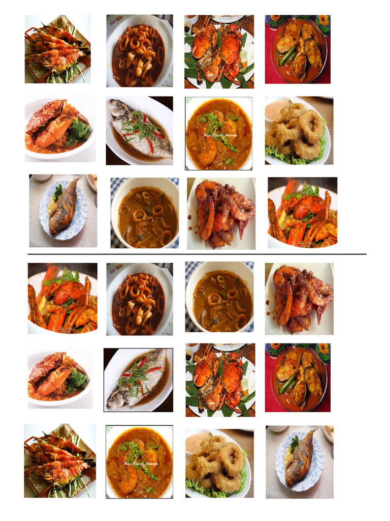 Mutiara Biru Seafood Menu Options | PDF