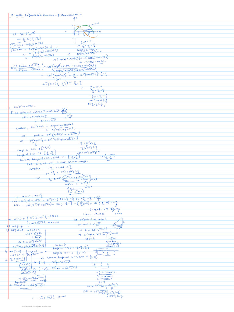 Inverse Trigonometric Functions - Problem Discussion-2 | PDF