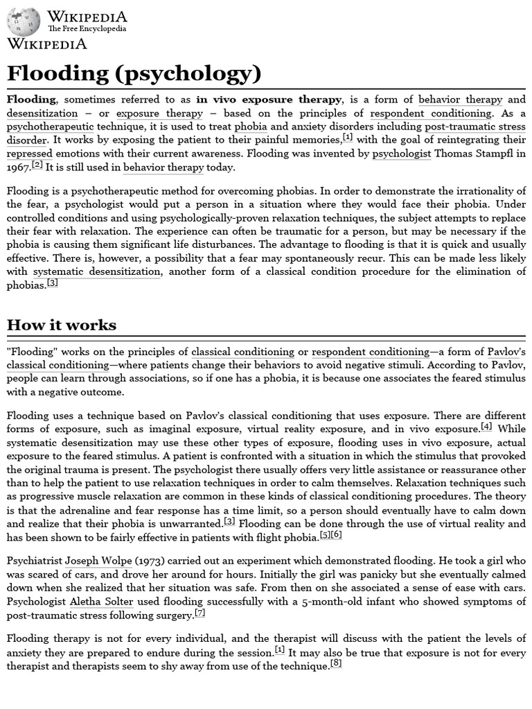 Understanding Flooding in Therapy | PDF | Psychological Schools ...