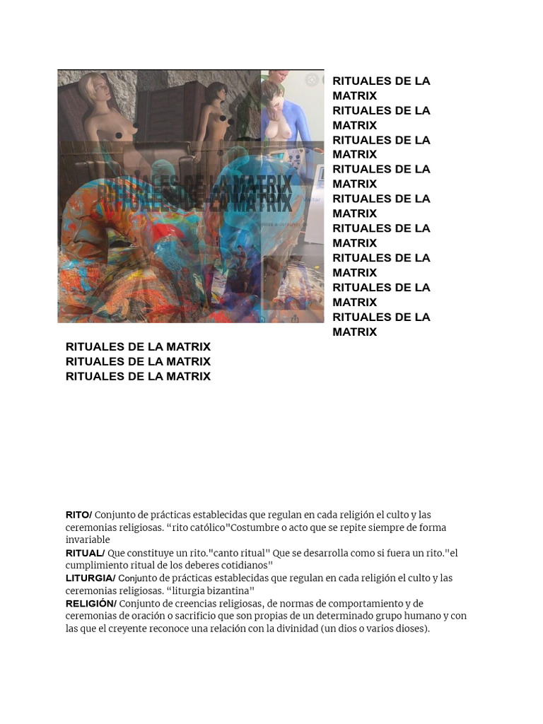 Rituales de la Matrix y su Impacto | PDF | Rituales | Bailes
