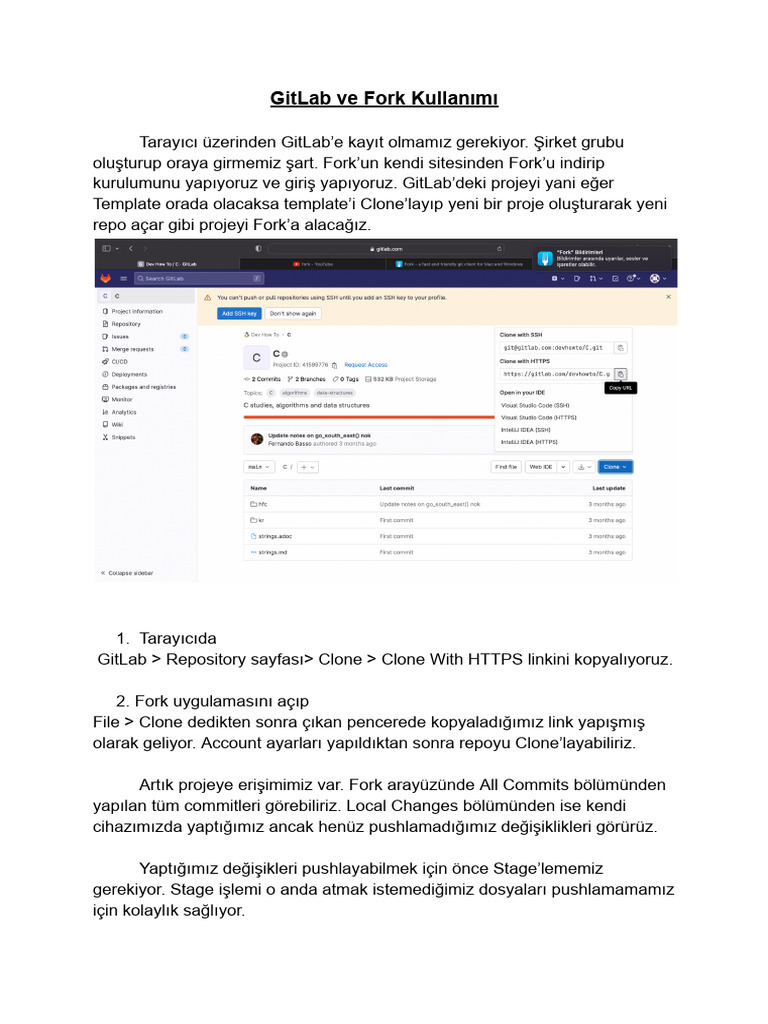 GitLab Ve Fork Temel Kullanımı | PDF