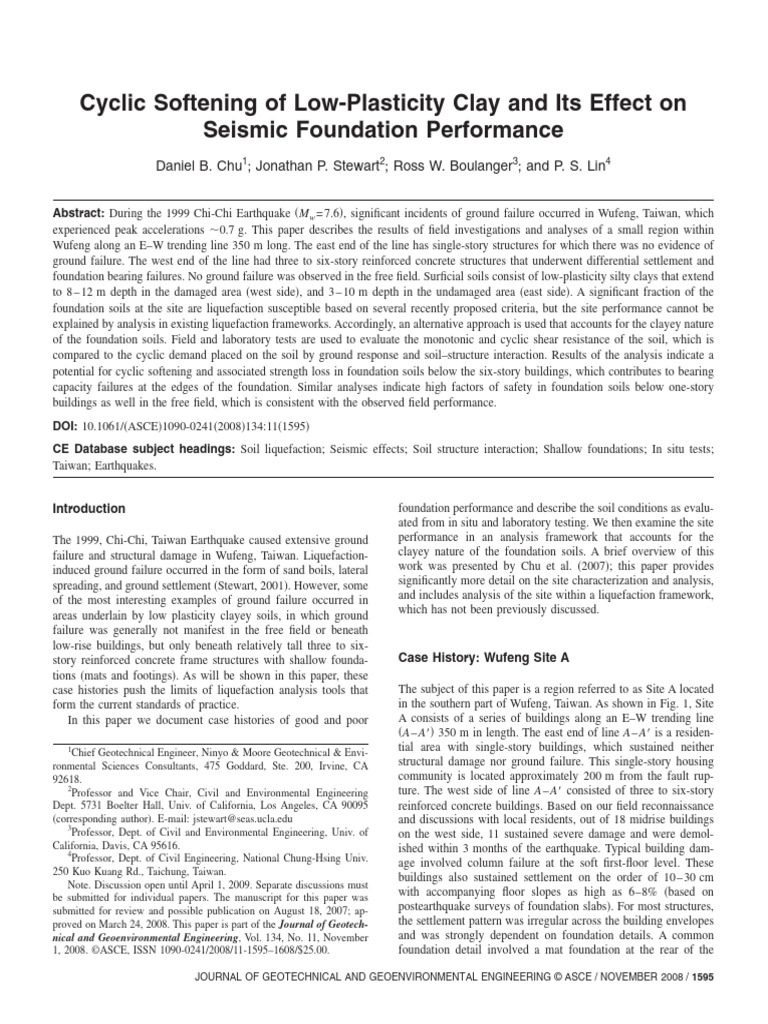 Cyclic Softening in Low-Plasticity Clay | PDF | Soil Mechanics | Stress ...