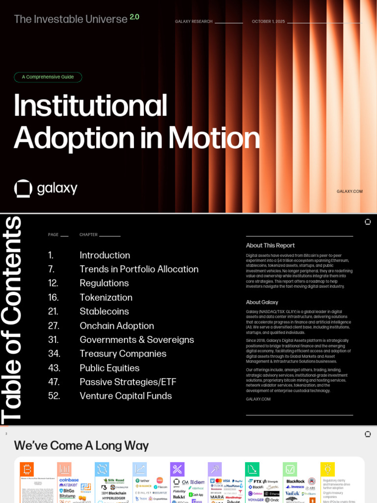 2.0 Institutional Adoption in Motion | PDF | Cryptocurrency |  Diversification (Finance)