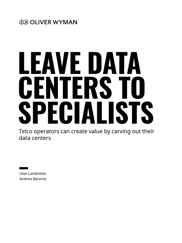 Data Centers: A Telecoms Opportunity | PDF | Cloud Computing | Data Center