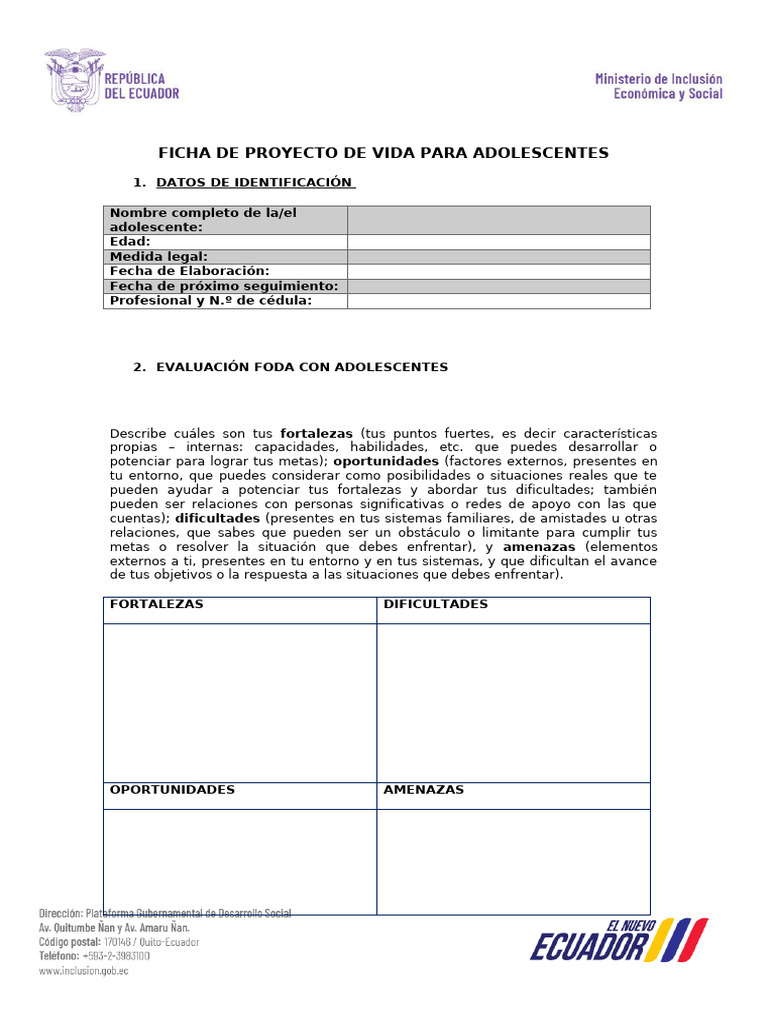 Proyecto de Vida para Adolescentes | PDF