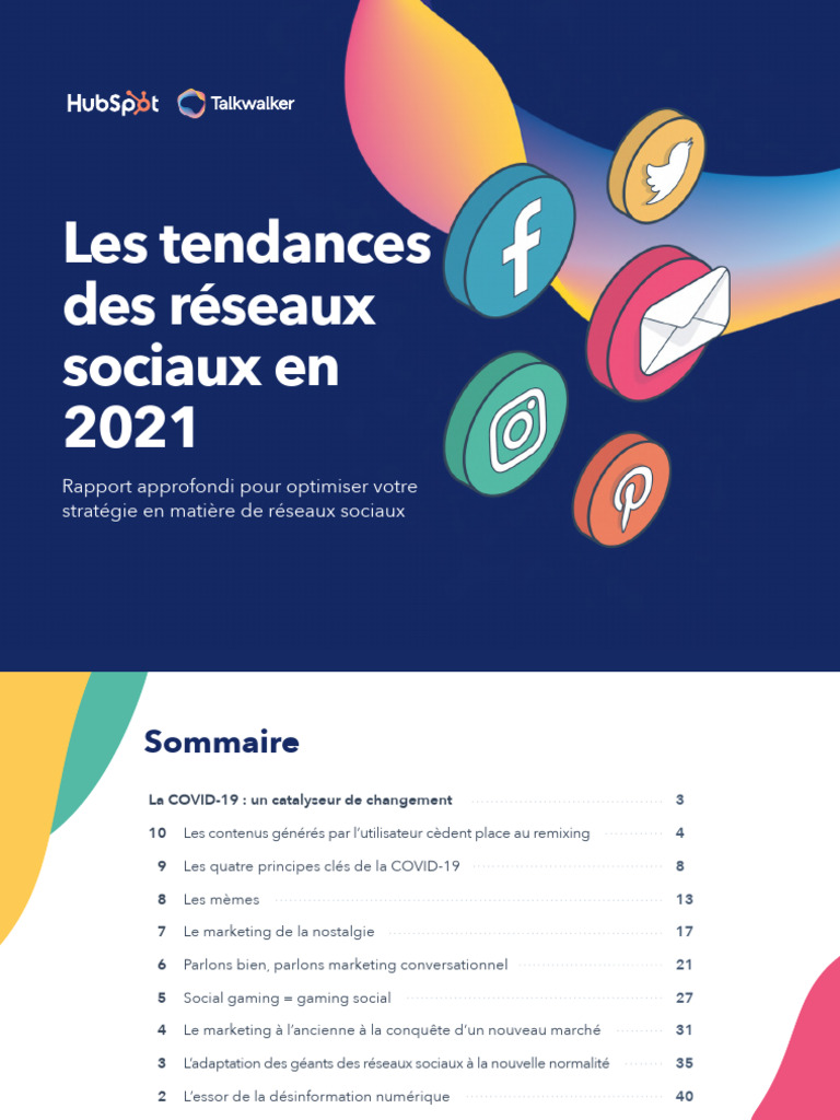 Tendances réseaux sociaux 2021 : Guide stratégique | PDF | Réseautage ...