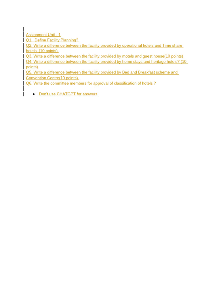 Facility Planning Assignments | PDF