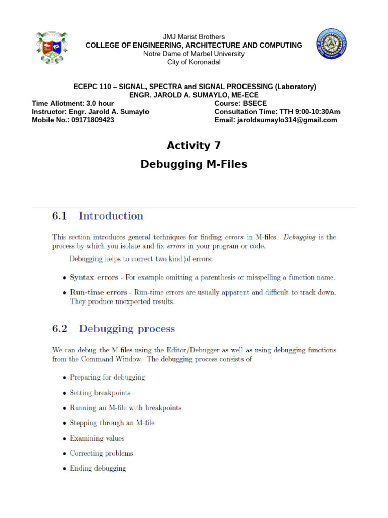 Activity+7+ +Debugging+M Files | PDF