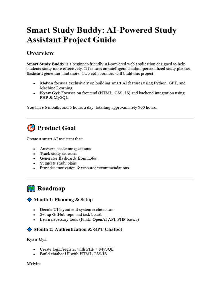 Smart Study Buddy Project Overview | PDF | Artificial Intelligence ...