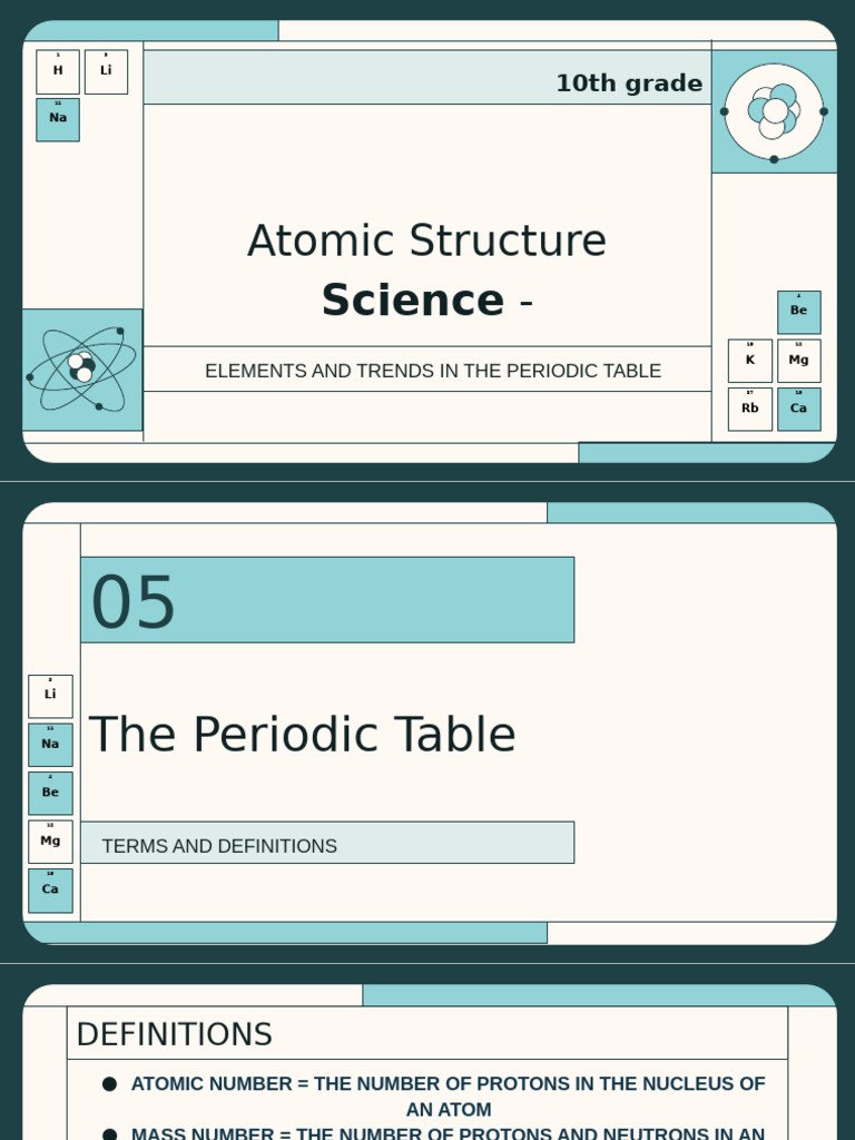 Understanding Atomic Structure and Trends | PDF | Periodic Table | Metals
