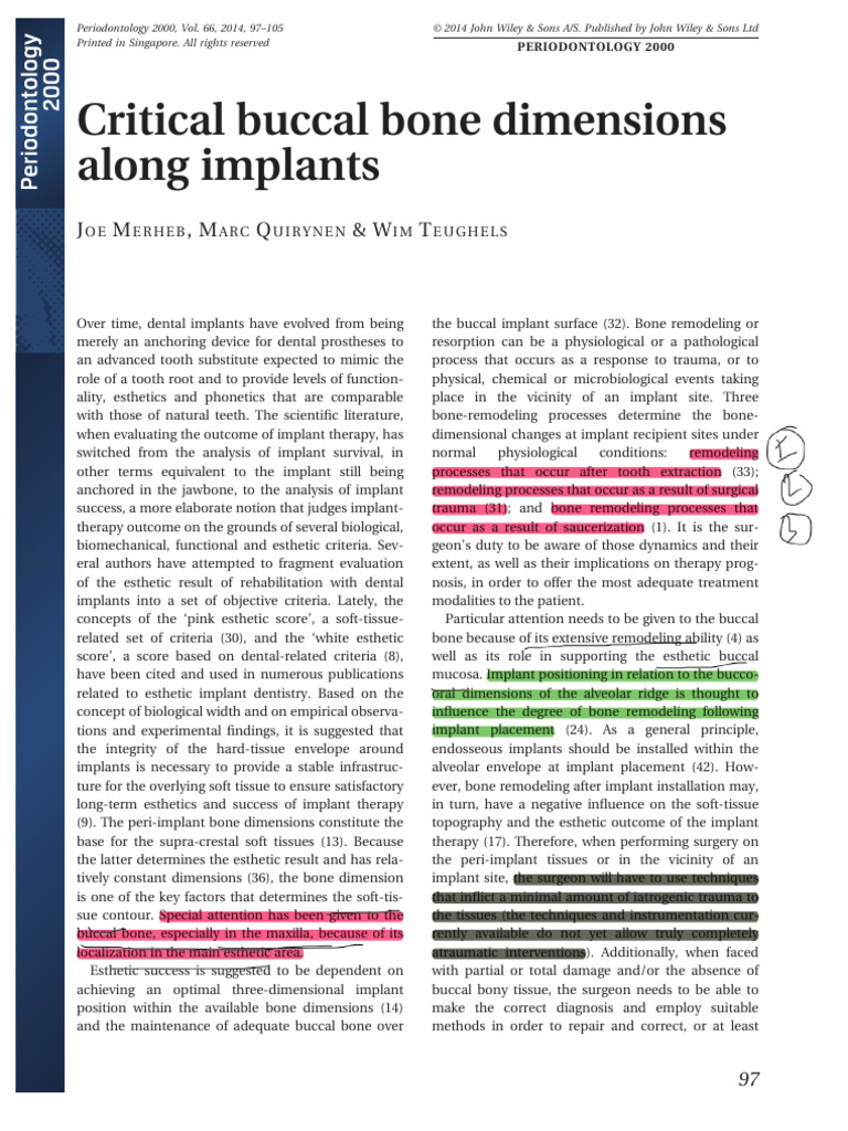 3-Merheb Critical Bone Dimentions Along Implants 1 | PDF | Dental ...