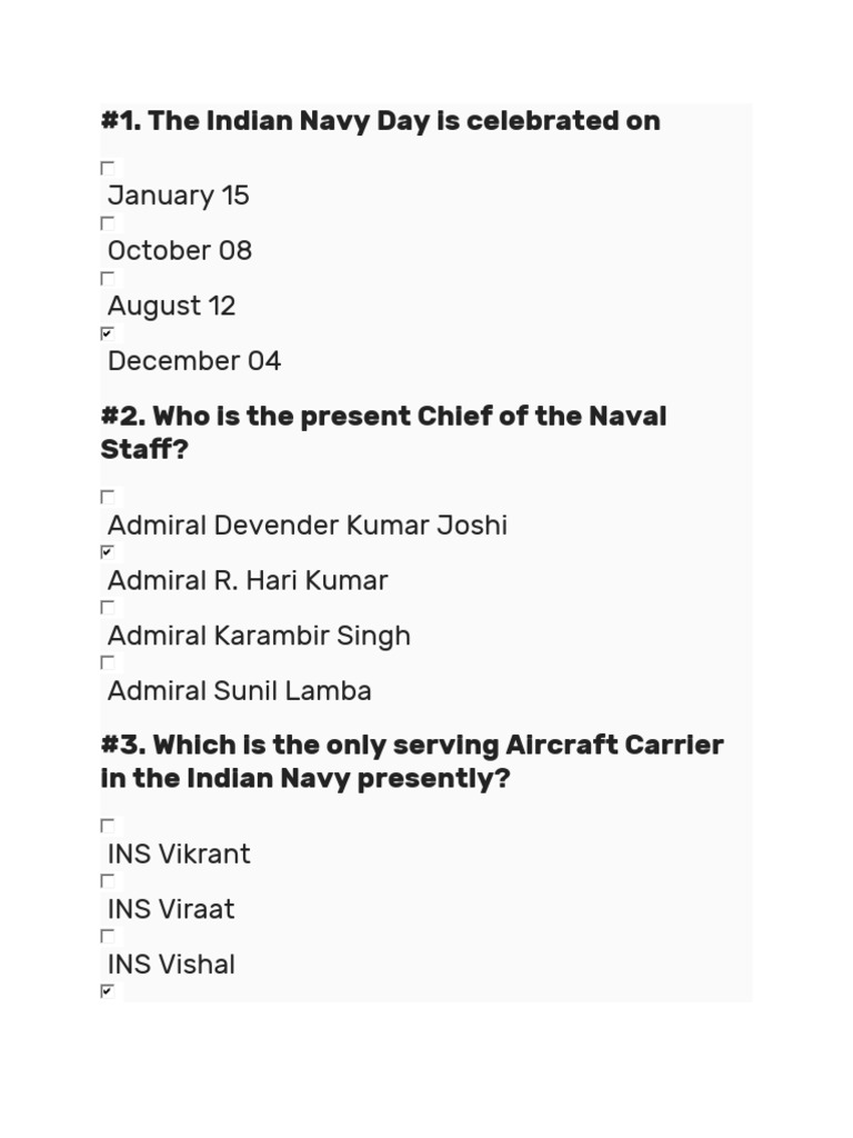 Navy Quiz 5 | PDF