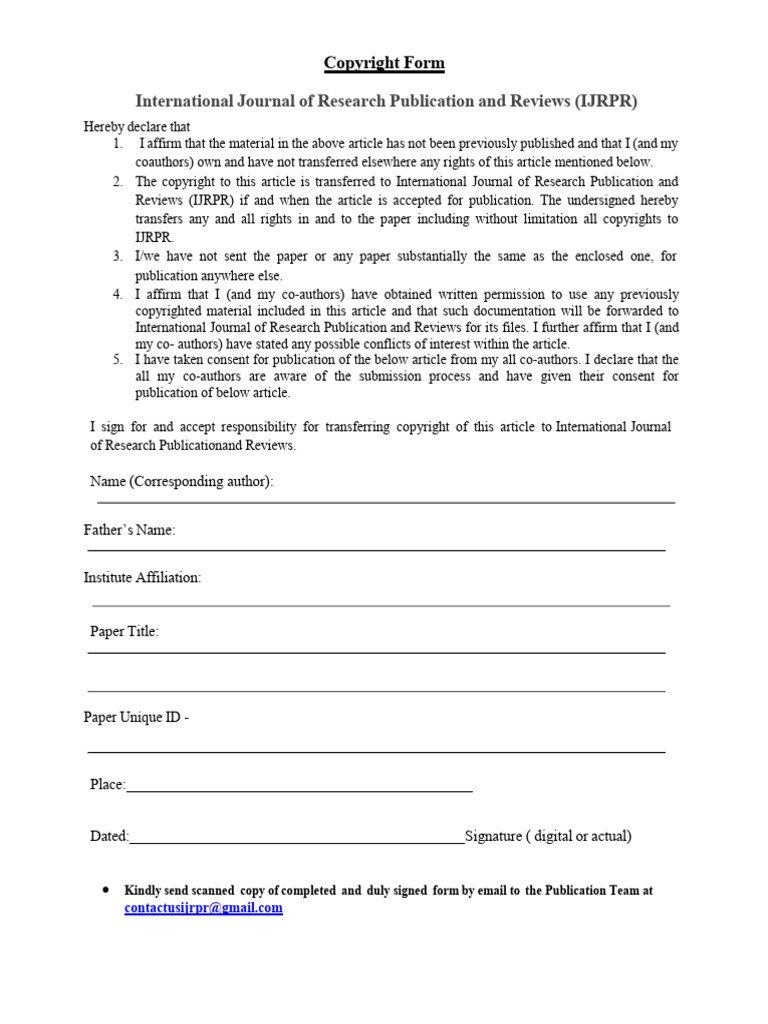 Copy Right Form | PDF