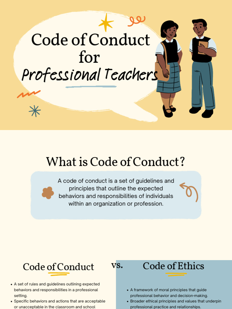 Code of Conduct for Professional Teachers | PDF | Teachers | Value (Ethics)