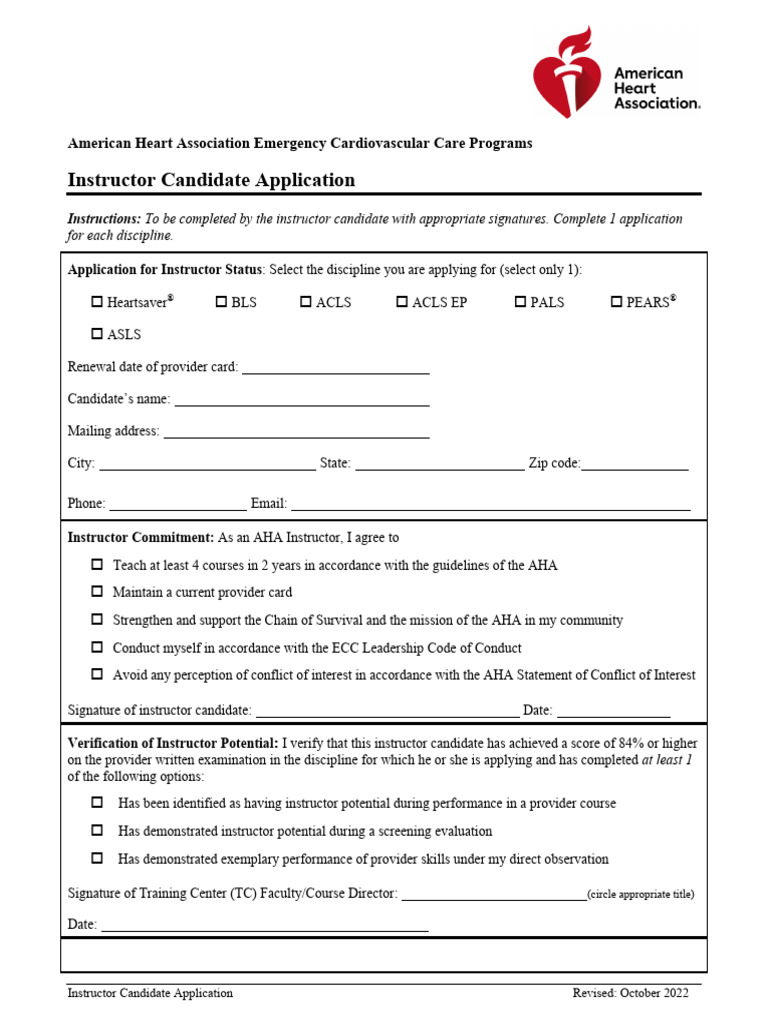 Instructor Candidate Application Form | PDF