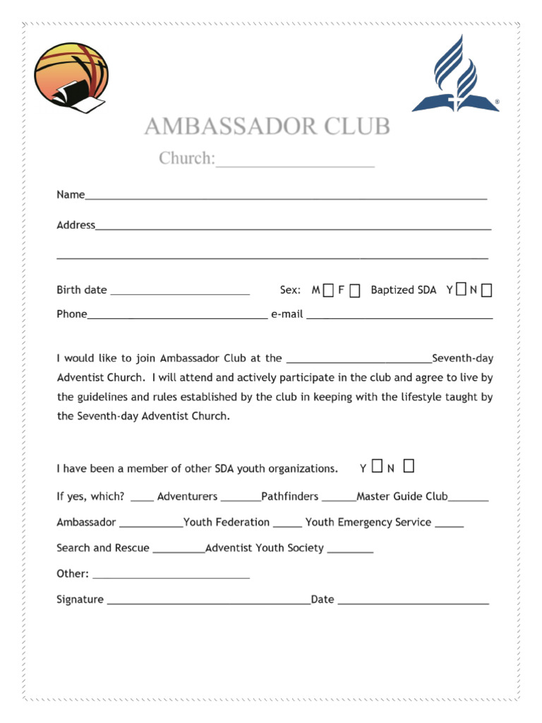 Zimbabwe SDA Church Membership Form | PDF | Jesus | Seventh Day ...