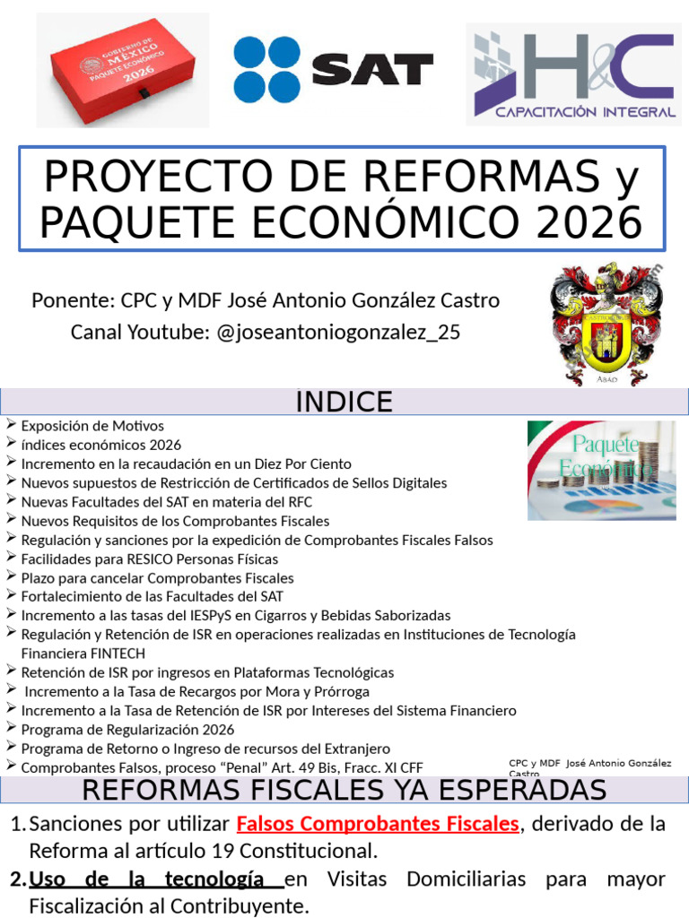 Reformas Fiscales y Paquete Económico 2026 | PDF | Impuesto sobre la ...